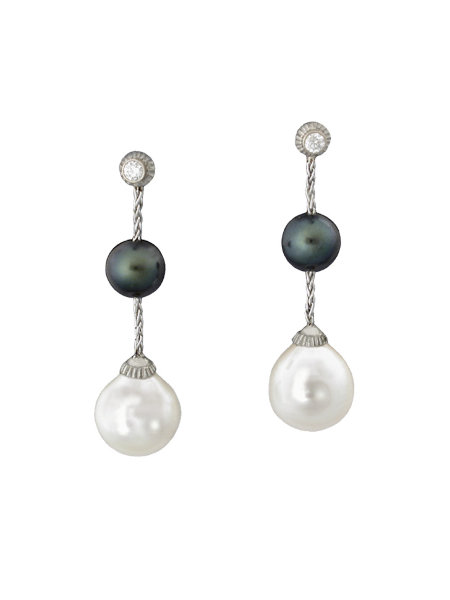 Срібні сережки з перлинами